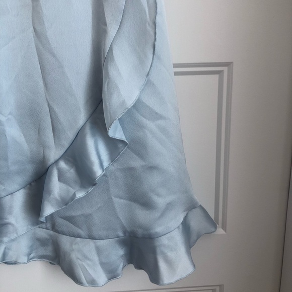 DYNAMITE Ruffled Hem Blue Dress - Picture 6 of 8